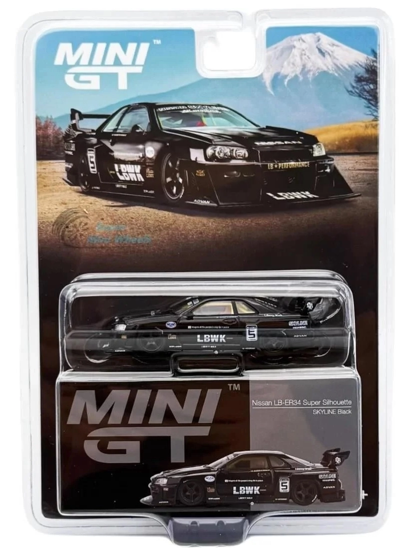 Mini GT 1/64 Nissan LB-ER34 Super Silhouette SKYLINE Black