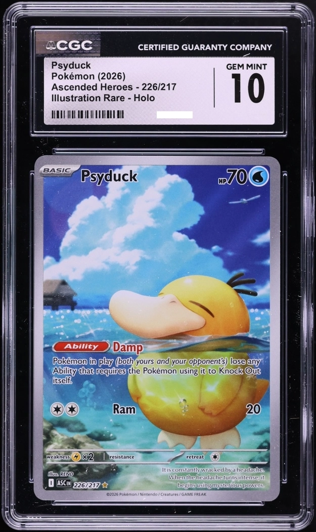 2026 Pokemon Mega Evolution Ascended Heroes IR Psyduck #226 CGC 10 GEM MINT