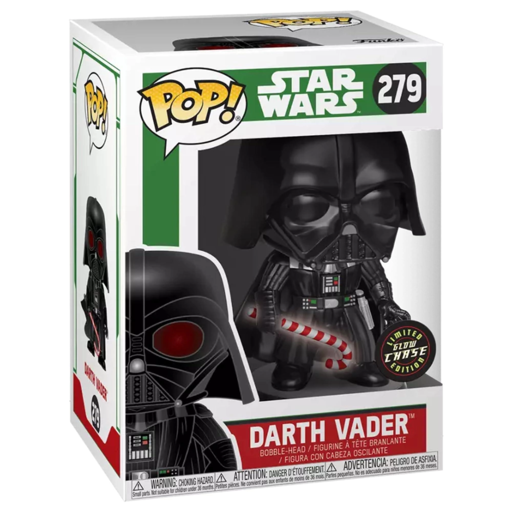 Funko Pop Star Wars Holiday Darth Vader Limited Glow Chase Edition Bobble-Head #279