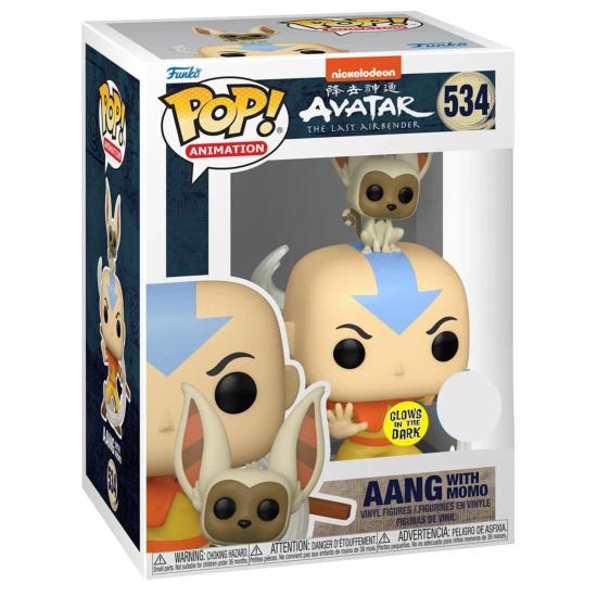 Funko POP! Animation: Avatar The Last Air Bender - Aang with Momo (Glow in the Dark) #534
