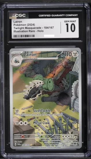 2024 Pokemon Scarlet & Violet Twilight Masquerade IR Lairon #184 CGC 10 GEM MINT 