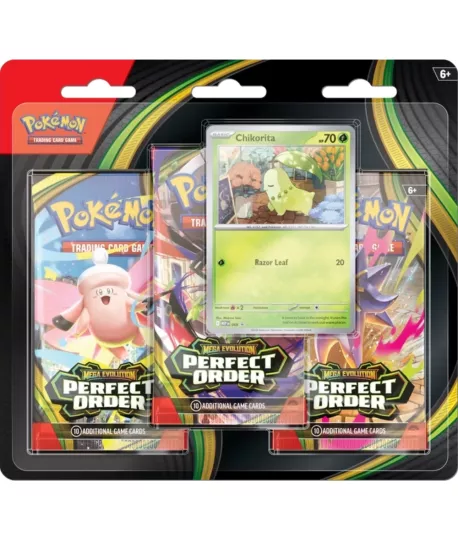 Pokémon Mega Evolution Perfect Order Chikorita 3-Booster Blister