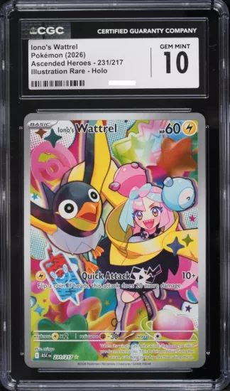 2026 Pokemon Mega Evolution Ascended Heroes IR Iono’s Wattrel #231 CGC 10 GEM MINT 